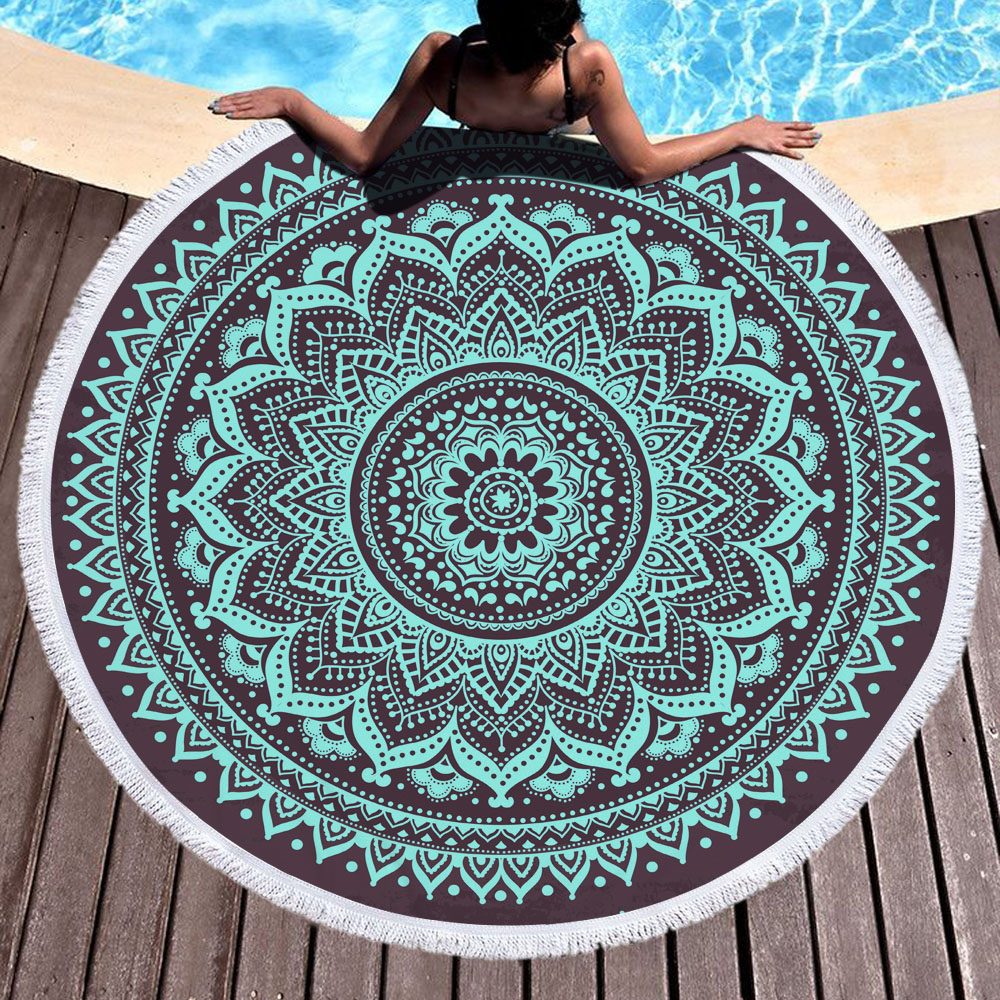 Mandala Round Beach Towel 8