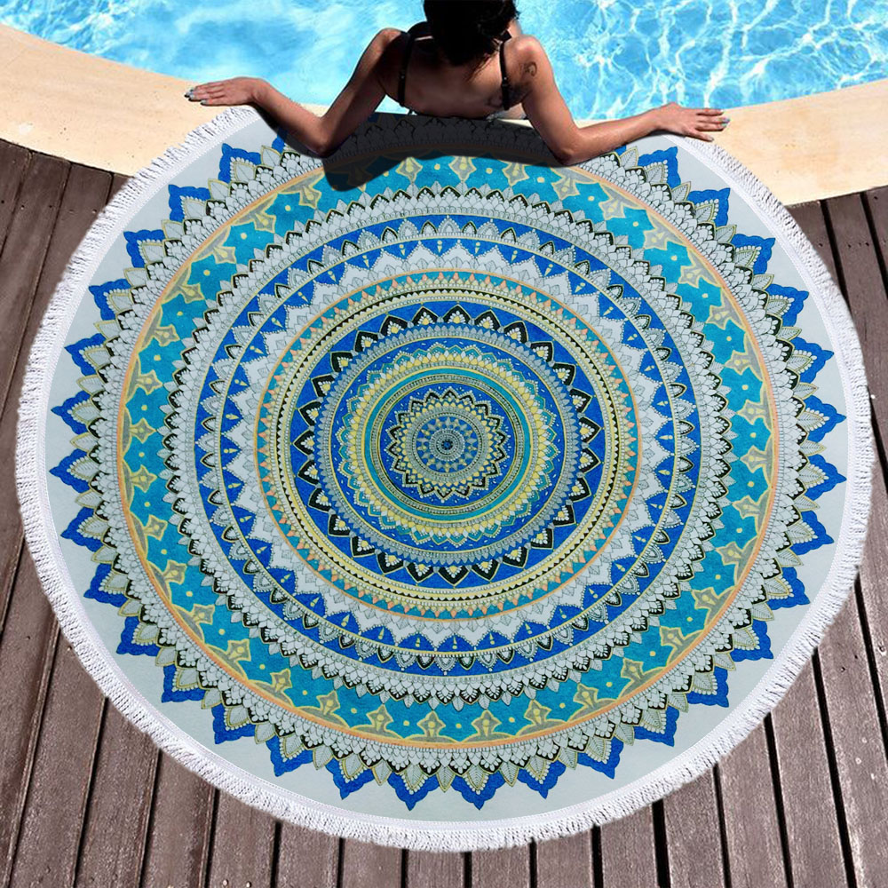 Mandala Round Beach Towel 9