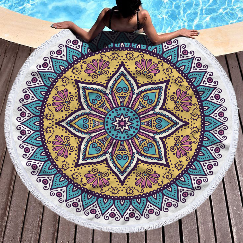 Mandala Round Beach Towels 10