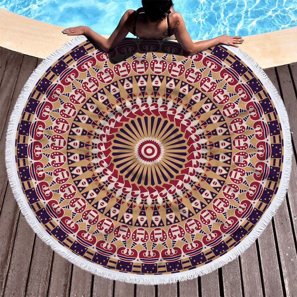 Mandala Round Beach Towels 2