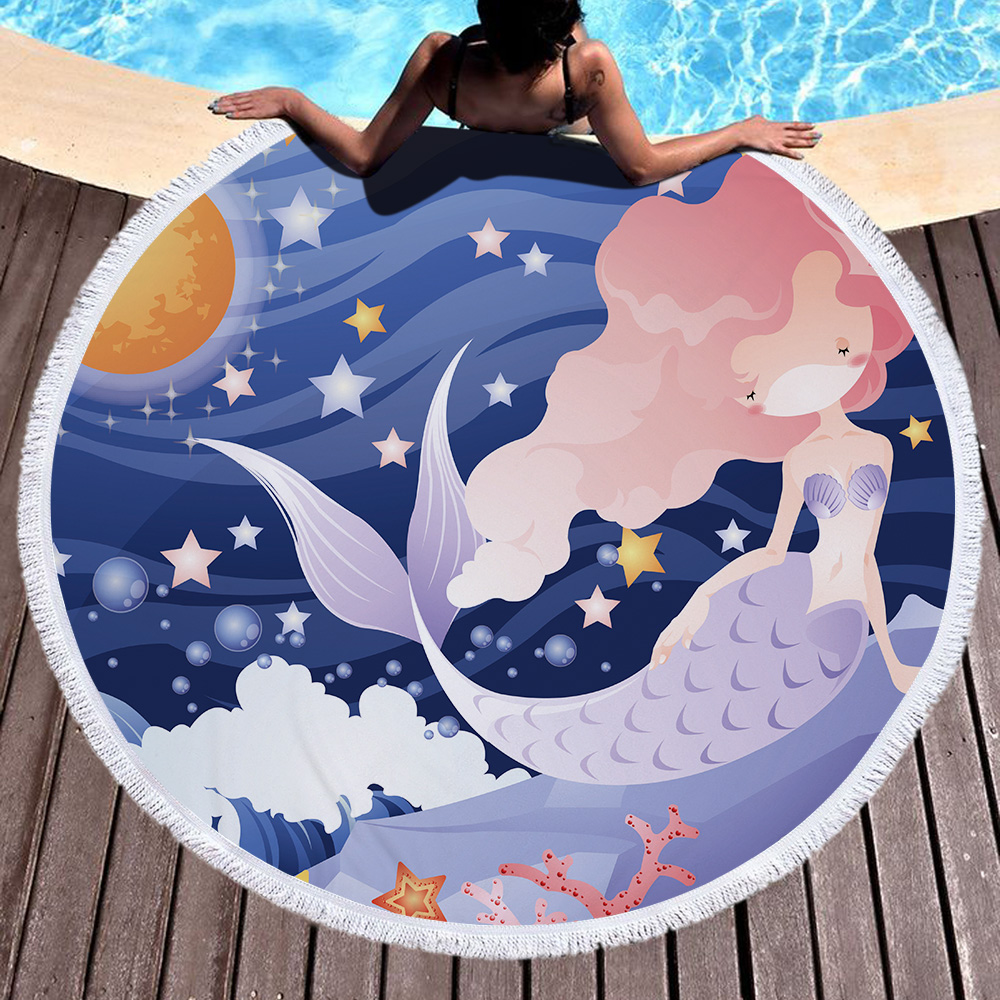Mermaid Round Beach Towel For Women 10