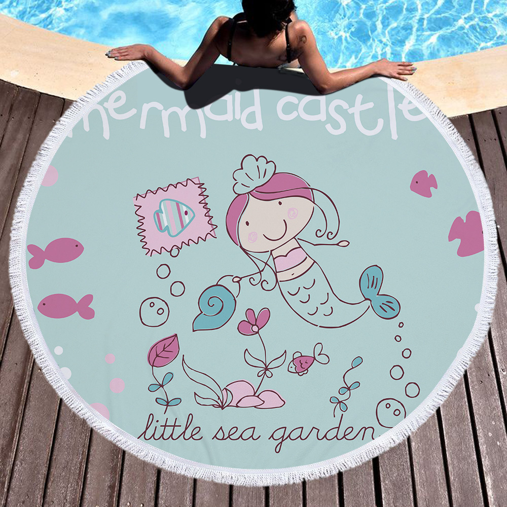 Mermaid Round Beach Towel For Women 12