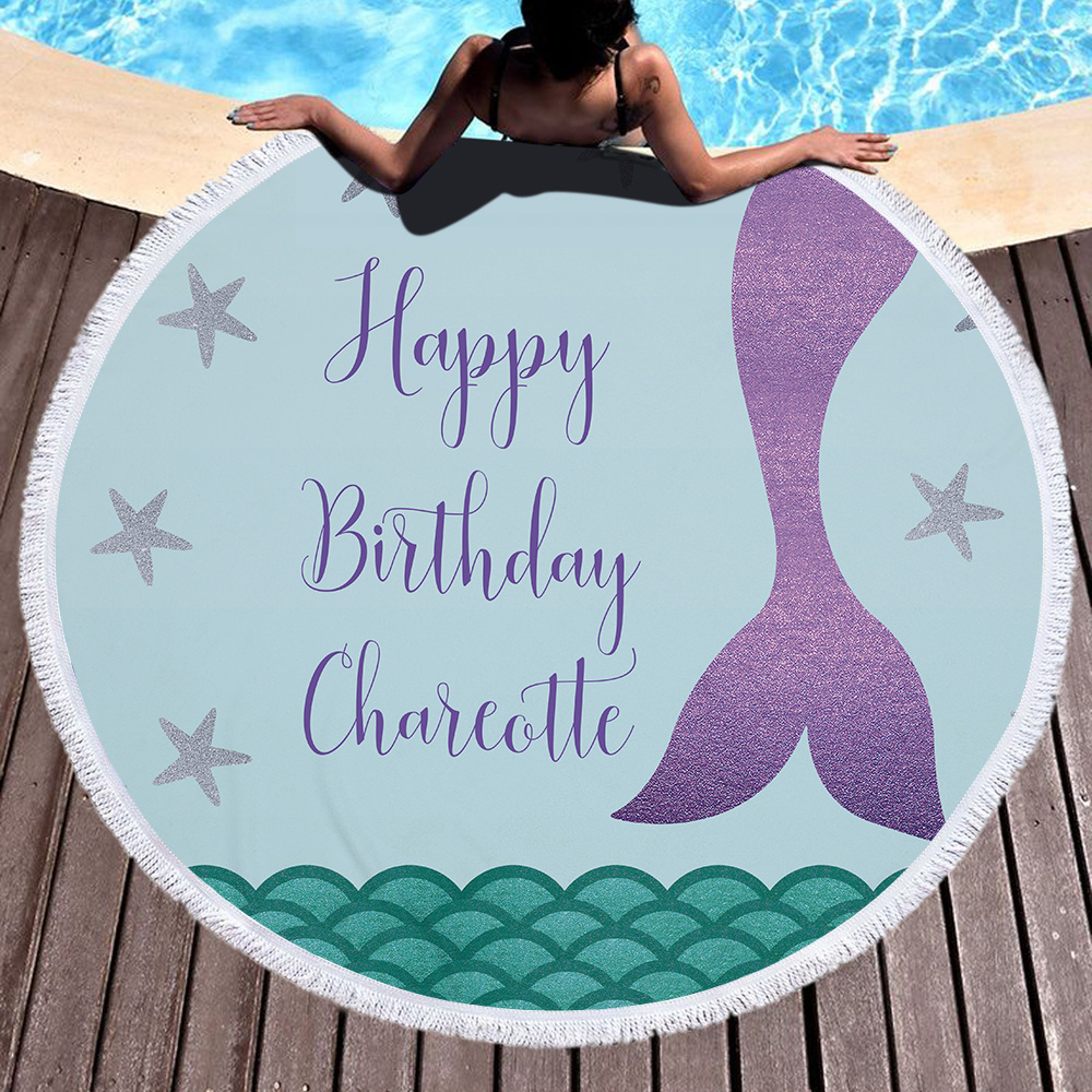 Mermaid Round Beach Towel For Women 4