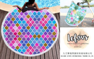 Mermaid Scales Round Beach Towel (1)