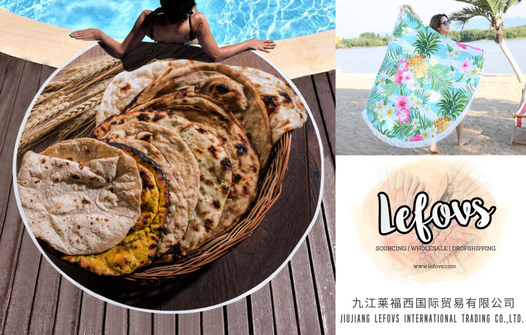 Mexican Burrito Tortilla Taco Round Beach Towel - No Tassel 1 Mexican Burrito Tortilla Taco Round Beach Towel (1)