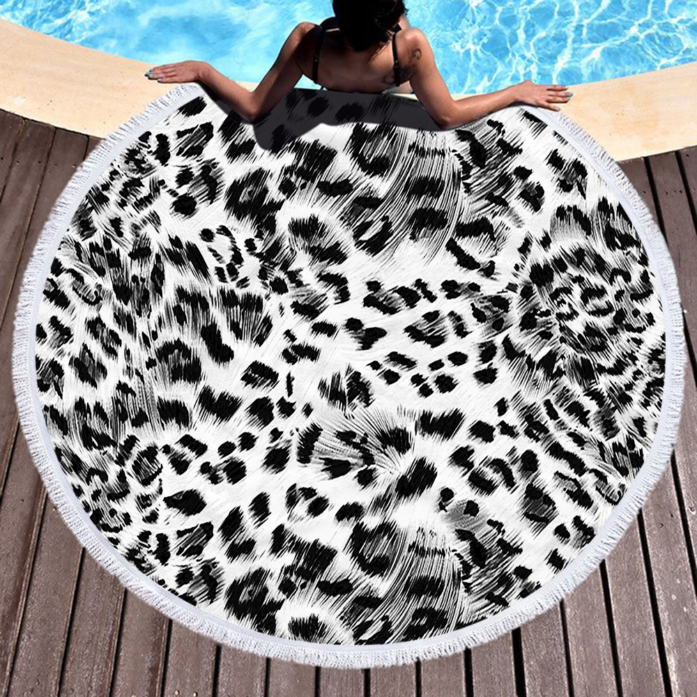 Newest Animal Skin Style Leopard Print Round Beach Towel 7 Newest Animal Skin Style Leopard Print Round Beach Towel 6