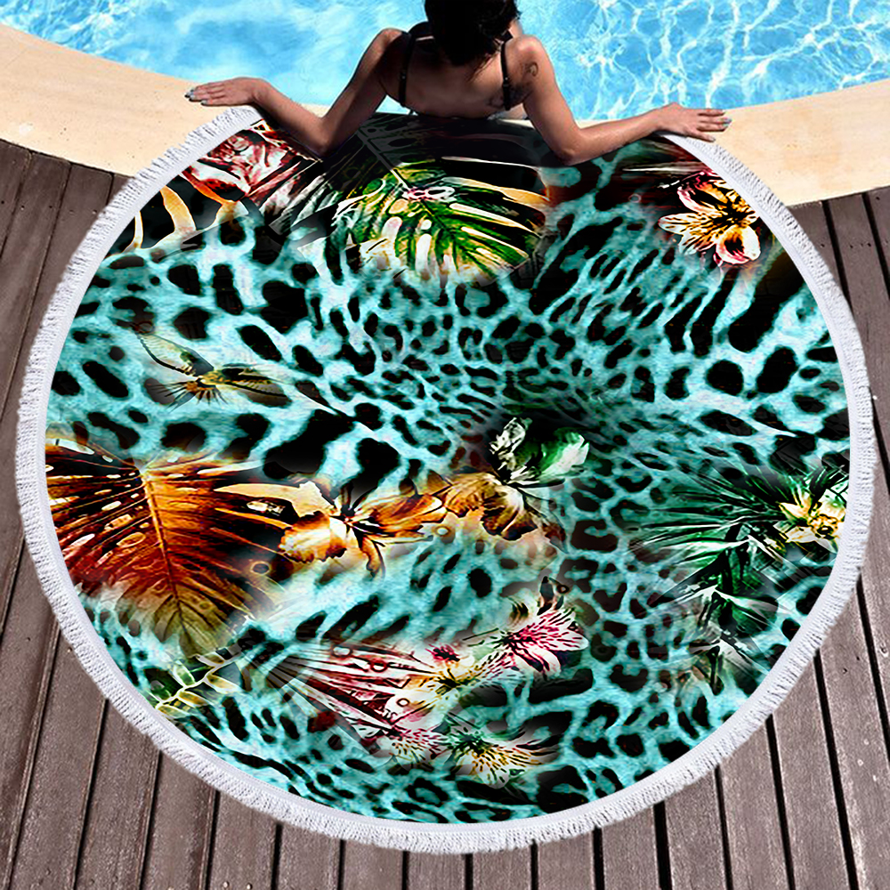 Newest Animal Skin Style Leopard Print Round Beach Towel 9 Newest Animal Skin Style Leopard Print Round Beach Towel 8