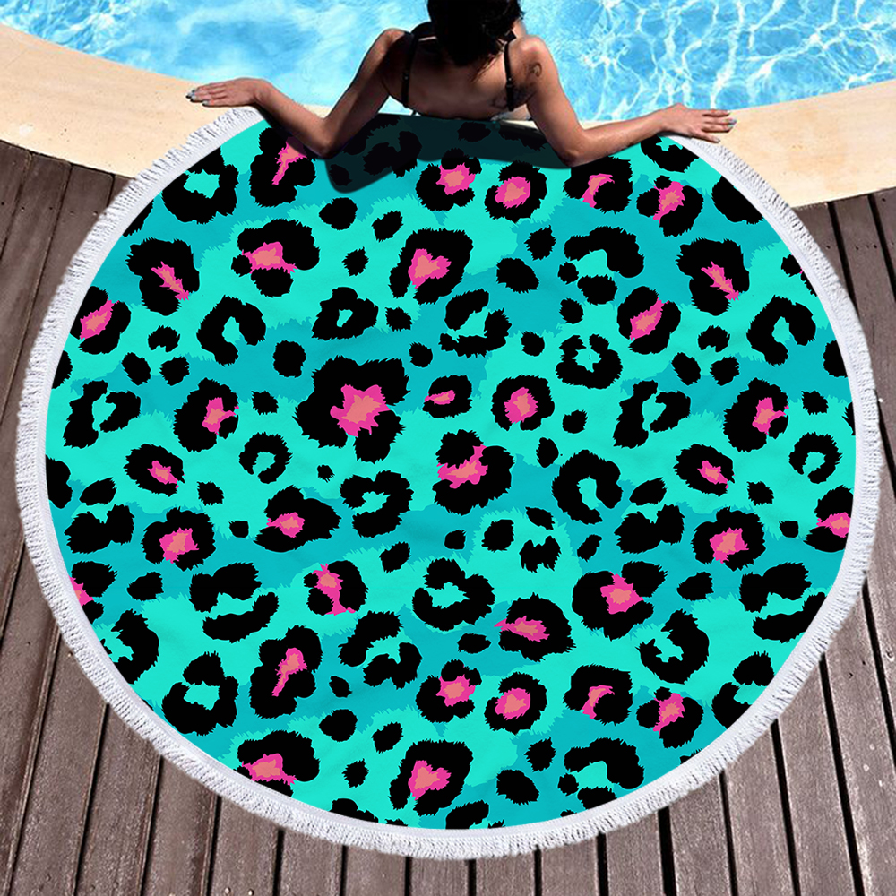 Newest Animal Skin Style Leopard Print Round Beach Towel 10 Newest Animal Skin Style Leopard Print Round Beach Towel 9