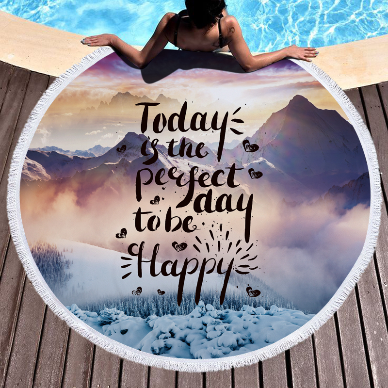 Nice Sentence Round Beach Towel 3 Nice Sentence Round Beach Towel 2