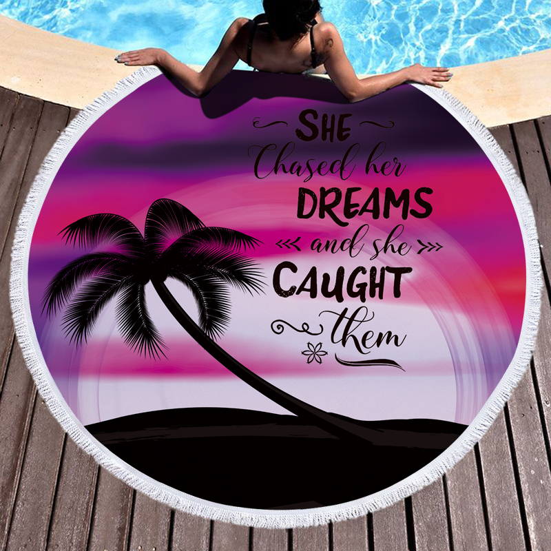 Nice Sentence Round Beach Towel 6 Nice Sentence Round Beach Towel 5