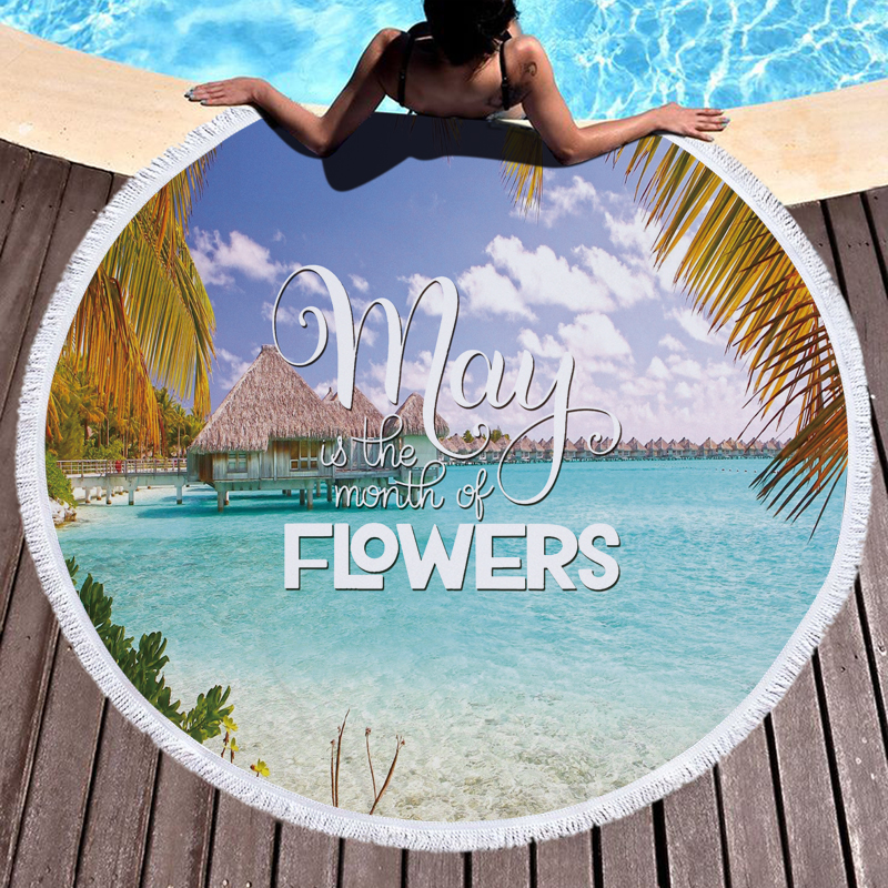 Nice Sentence Round Beach Towel 8 Nice Sentence Round Beach Towels 1