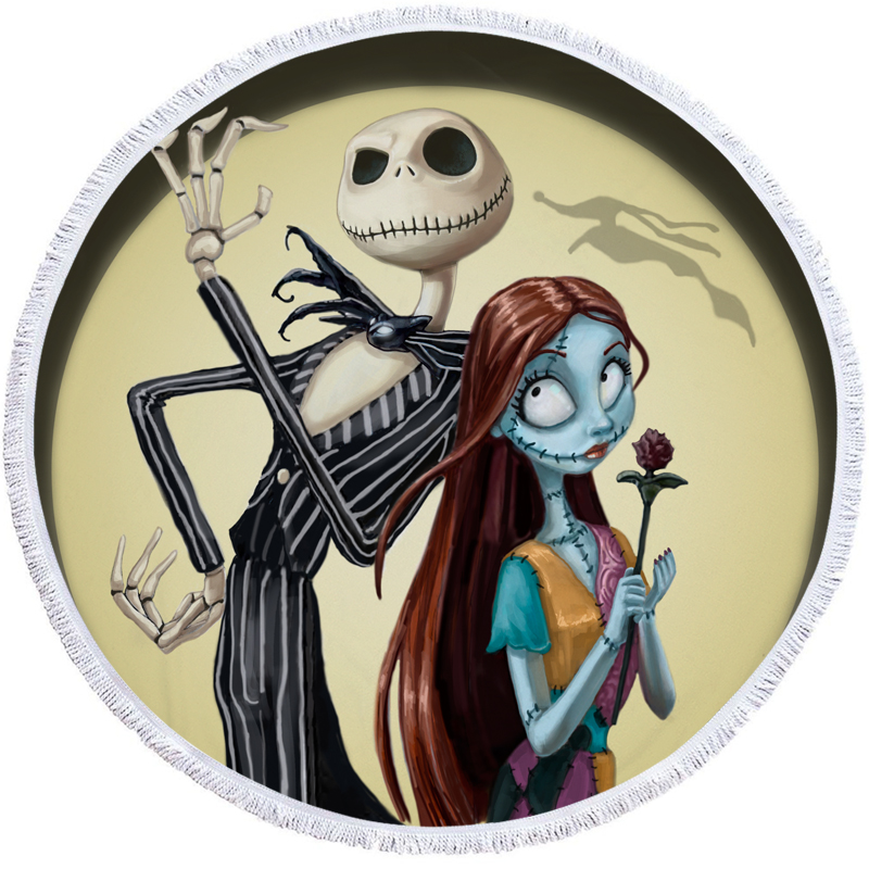 Nightmare Before Christmas Round Beach Towel 3 Nightmare Before Christmas Round Beach Towel 2