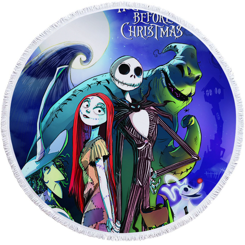 Nightmare Before Christmas Round Beach Towel 4 Nightmare Before Christmas Round Beach Towel 3