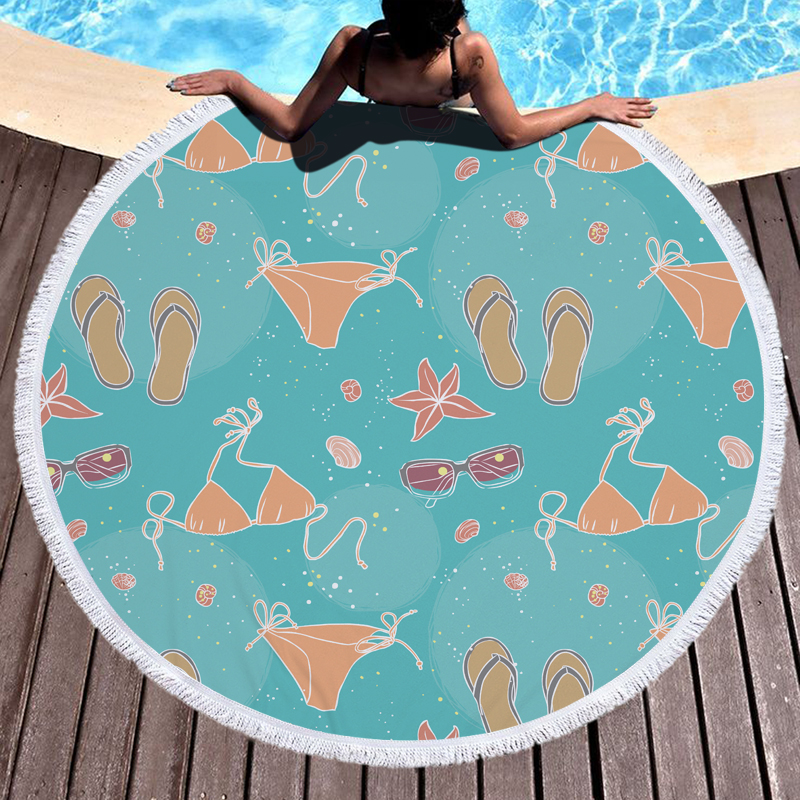 Nostalgia 1990 Round Beach Towel 14