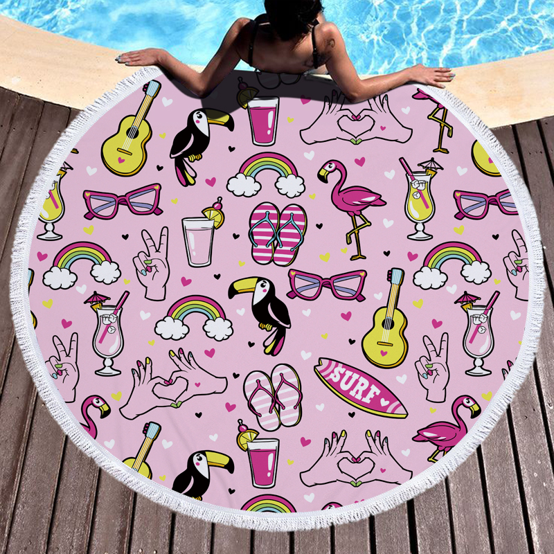 Nostalgia 1990 Round Beach Towel 2