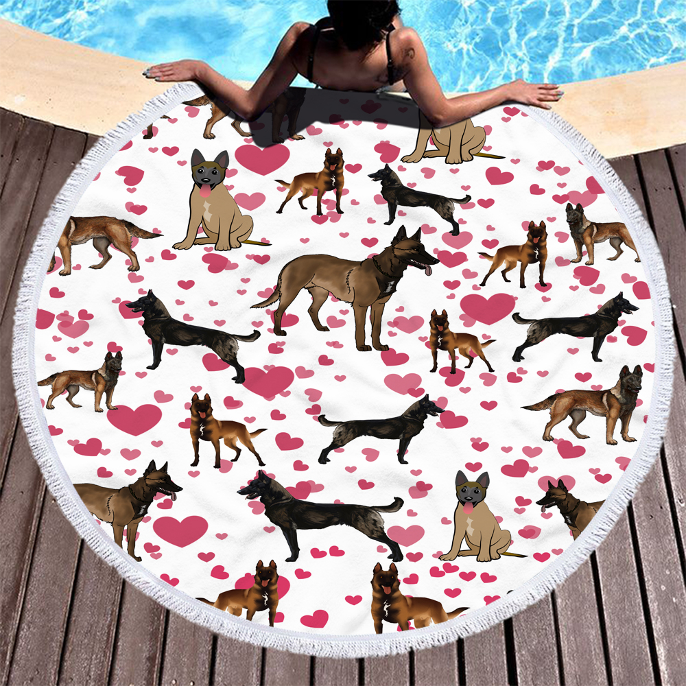 Personalized Cartoon Animal Dogs Round Beach Towel 13 Personalized Cartoon Animal Dogs Round Beach Towel 14