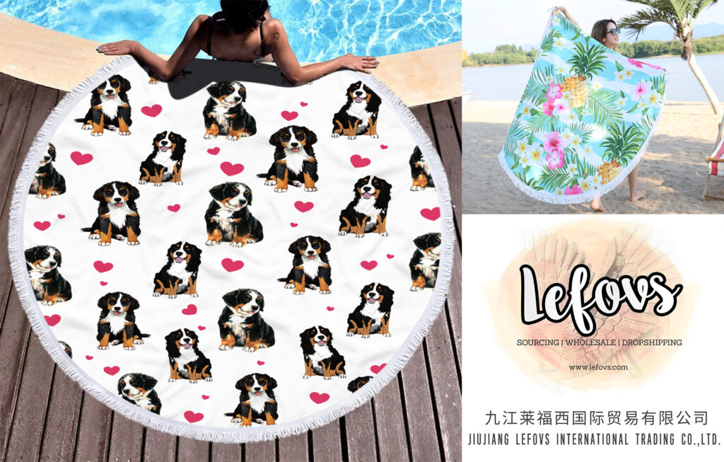 Personalized Cartoon Animal Dogs Round Beach Towel 1 Personalized Cartoon Animal Dogs Round Beach Towel (18)