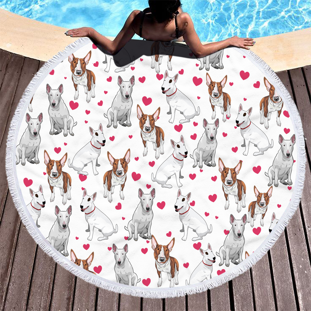 Personalized Cartoon Animal Dogs Round Beach Towel 18 Personalized Cartoon Animal Dogs Round Beach Towel 19