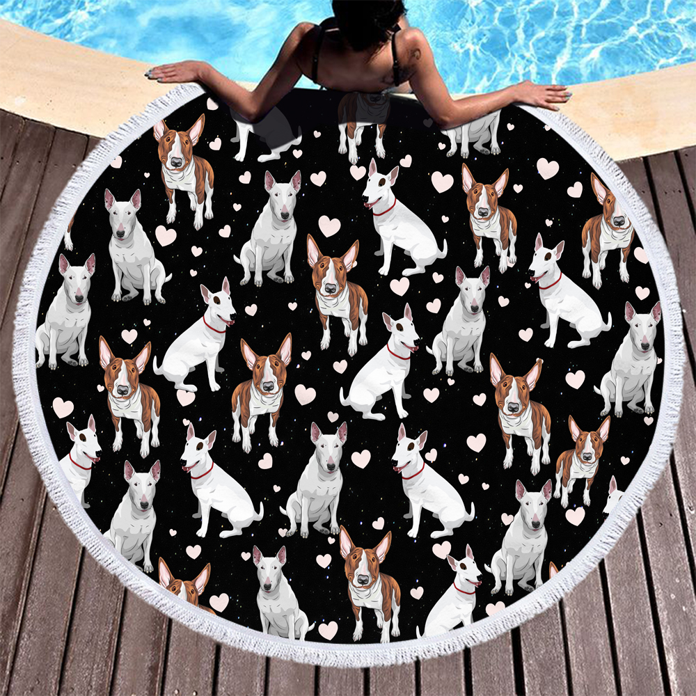 Personalized Cartoon Animal Dogs Round Beach Towel 20 Personalized Cartoon Animal Dogs Round Beach Towel 21