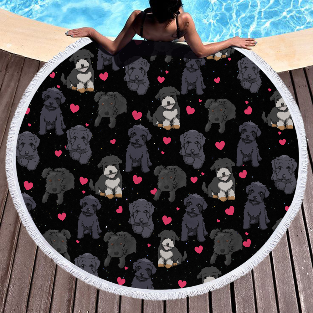 Personalized Cartoon Animal Dogs Round Beach Towel 24 Personalized Cartoon Animal Dogs Round Beach Towel 25