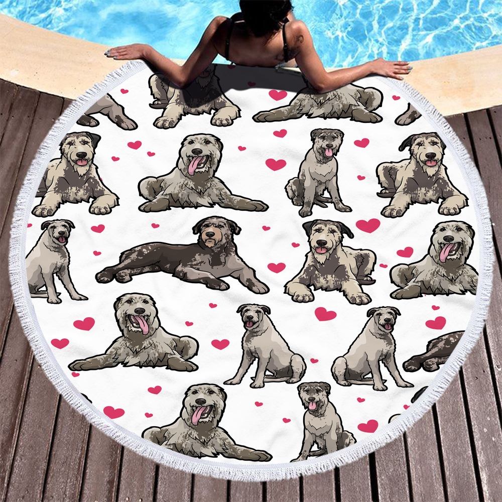 Personalized Cartoon Animal Dogs Round Beach Towel 6 Personalized Cartoon Animal Dogs Round Beach Towel 5