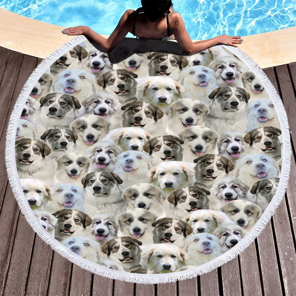 Personalized Cartoon Animal Dogs Round Beach Towel 8 Personalized Cartoon Animal Dogs Round Beach Towel 7