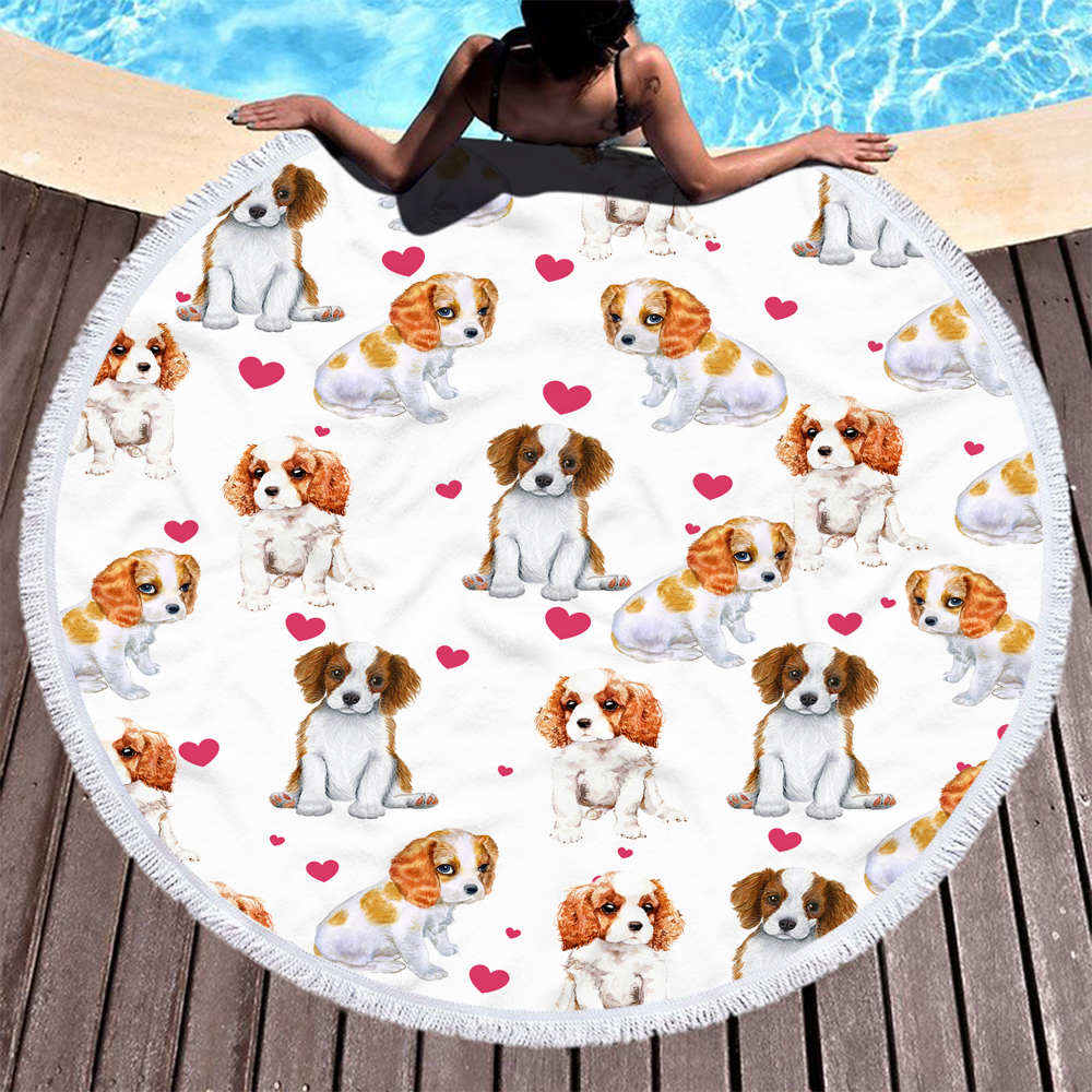 Personalized Cartoon Animal Dogs Round Beach Towel 9 Personalized Cartoon Animal Dogs Round Beach Towel 9