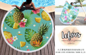 Pineapple Round Beach Towel Wholesale (1)