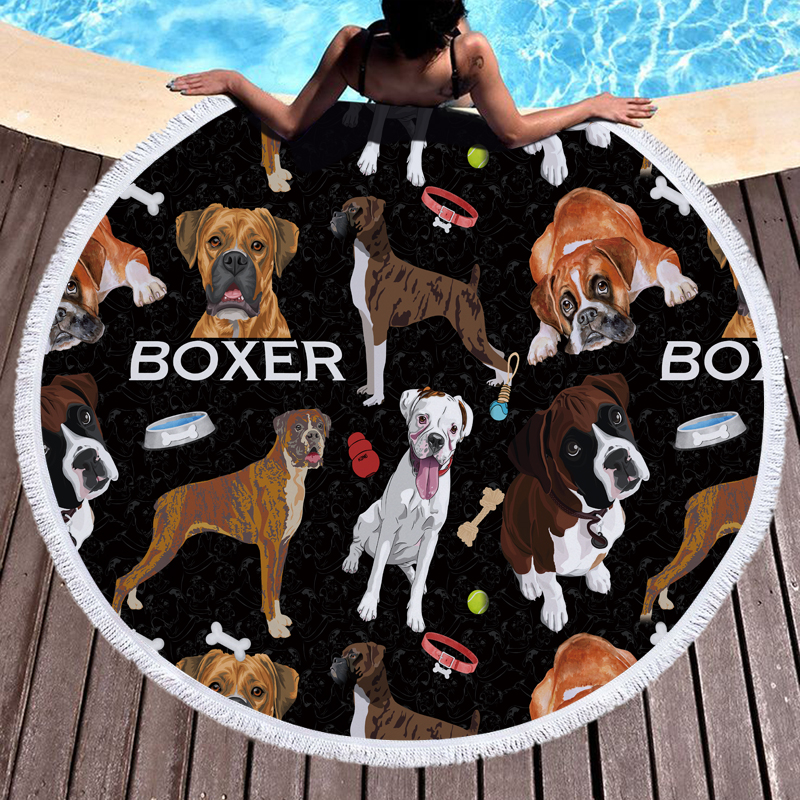 Pitbull Pug Chihuahua Dog Round Beach Towel 5 Pitbull Pug Chihuahua Dog Round Beach Towel 4