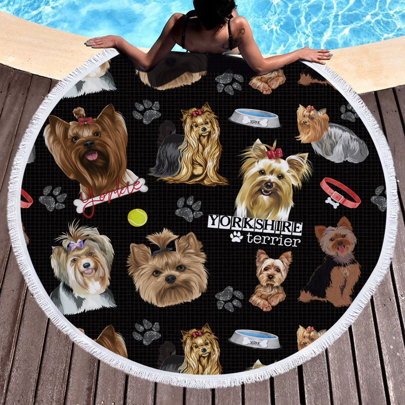 Pitbull Pug Chihuahua Dog Round Beach Towel 10 Pitbull Pug Chihuahua Dog Round Beach Towel 9
