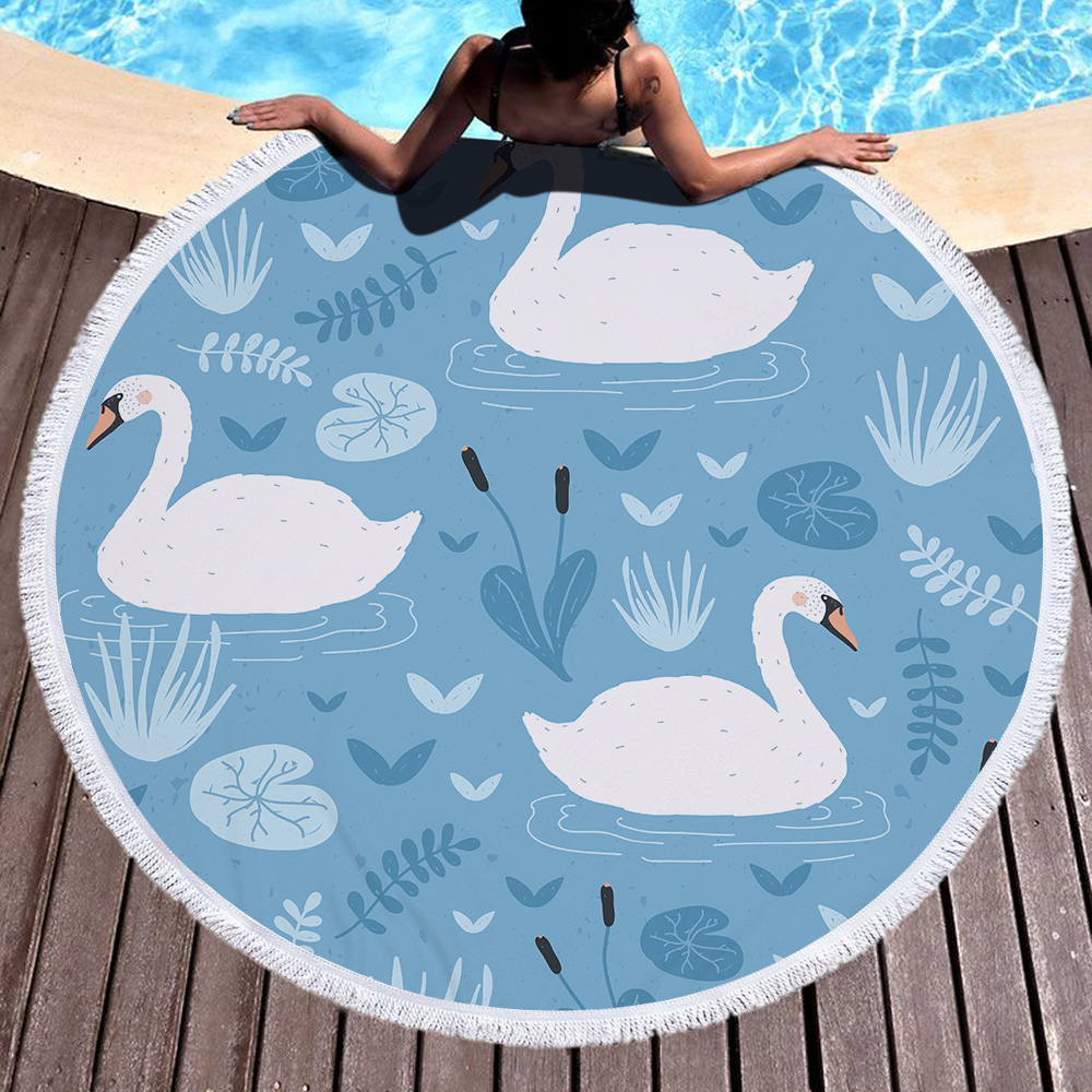 Princess Swan Round Beach Towel 3 Princess Swan Round Beach Towel 13