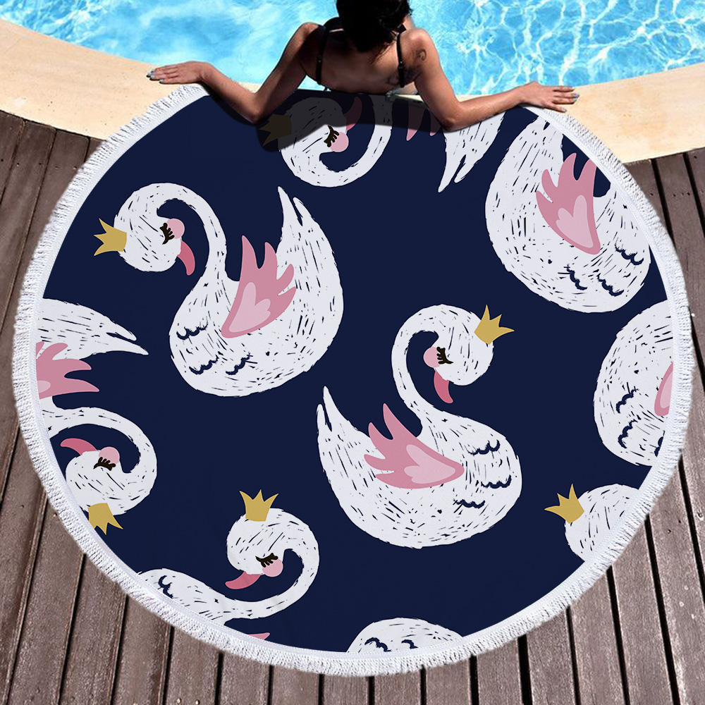 Princess Swan Round Beach Towel 14 Princess Swan Round Beach Towel 7