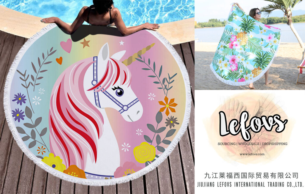 Princess Unicorn Round Beach Towel (45)