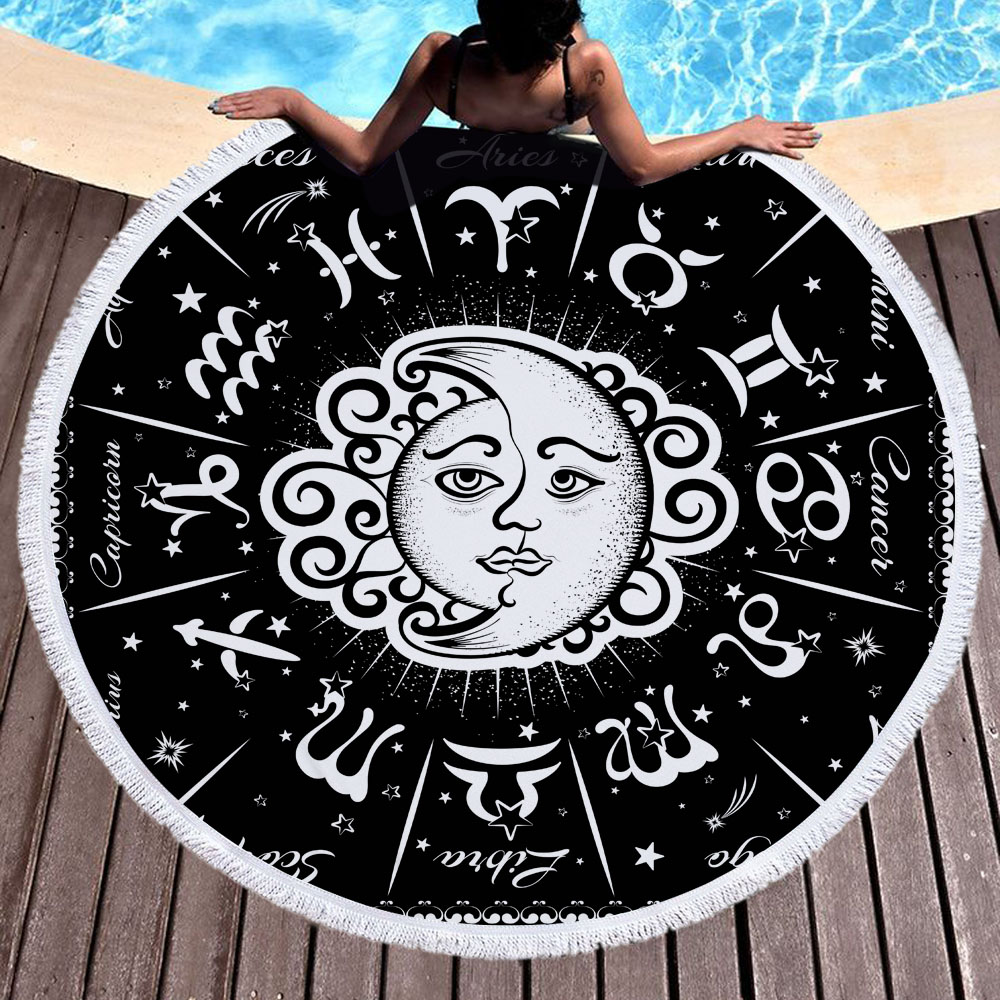 Religion Buddha Round Beach Towel 3