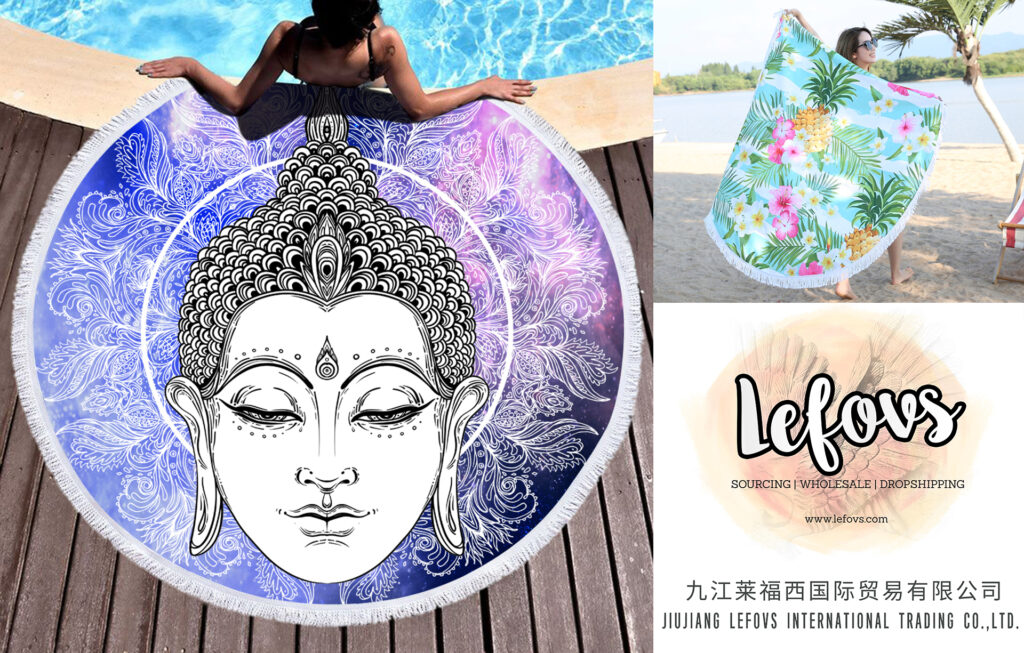 Religion Buddha Round Beach Towel (6)