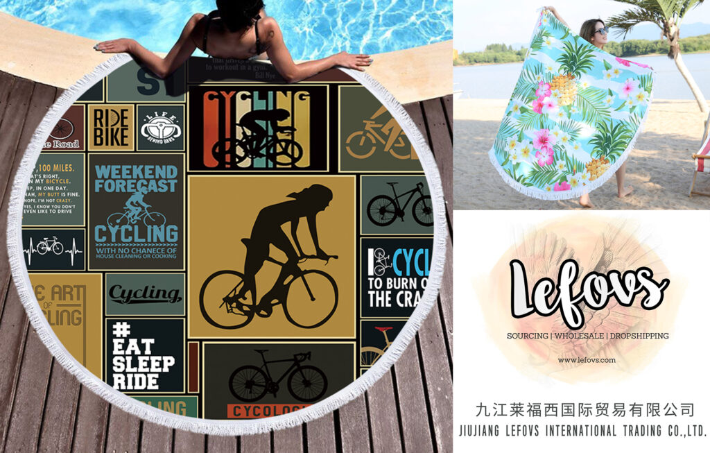 Retro Outdoor Passion Style Round Beach Towel 1 Retro Outdoor Passion Style Round Beach Towel (2)