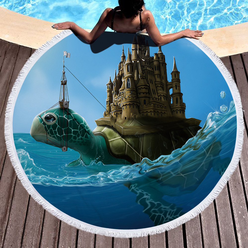 Sea Turtle Round Beach Towels 13