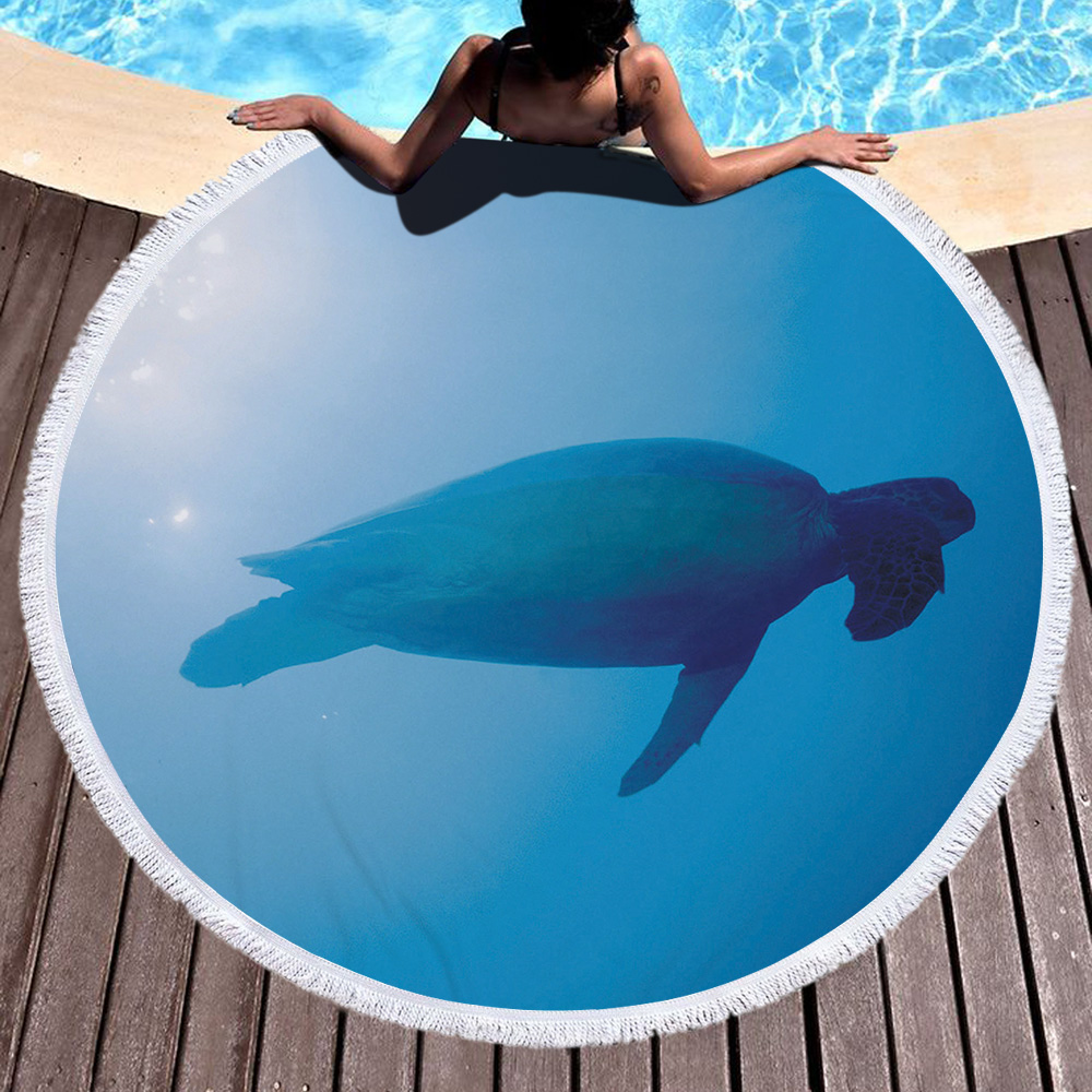 Sea Turtle Round Beach Towels 15