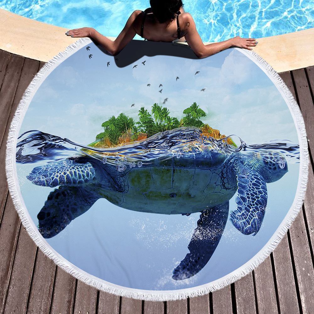 Sea Turtle Round Beach Towels 23