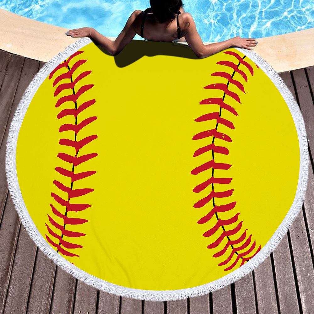 Sports Ball Round Beach Towel 10