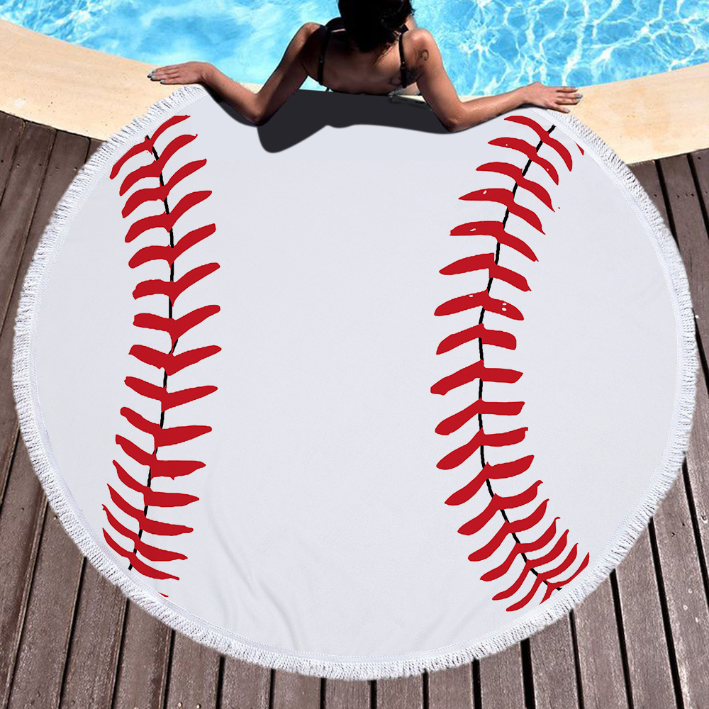 Sports Ball Round Beach Towel 11