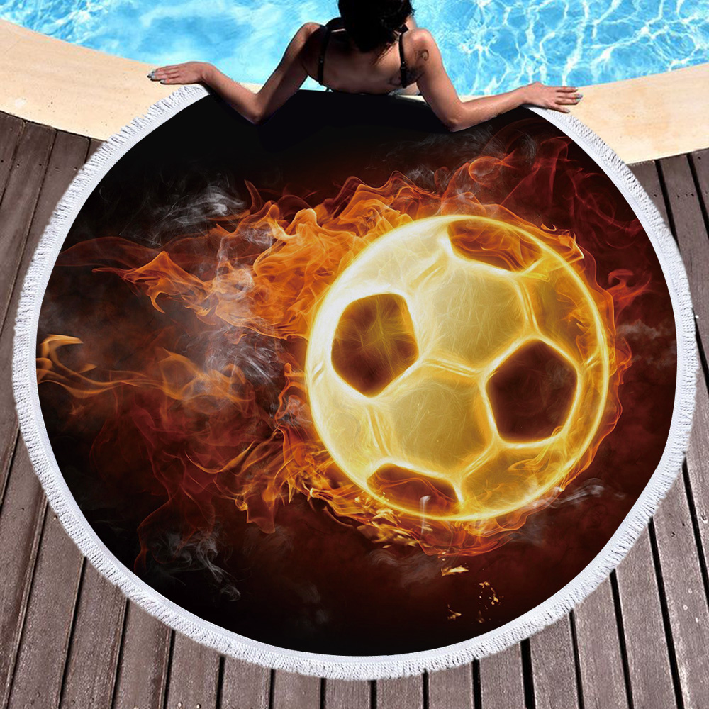 Sports Ball Round Beach Towel 16