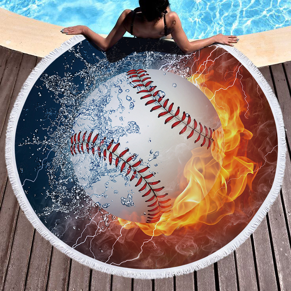 Sports Ball Round Beach Towel 19