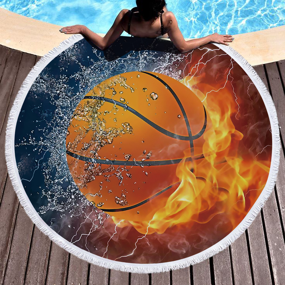 Sports Ball Round Beach Towel 20