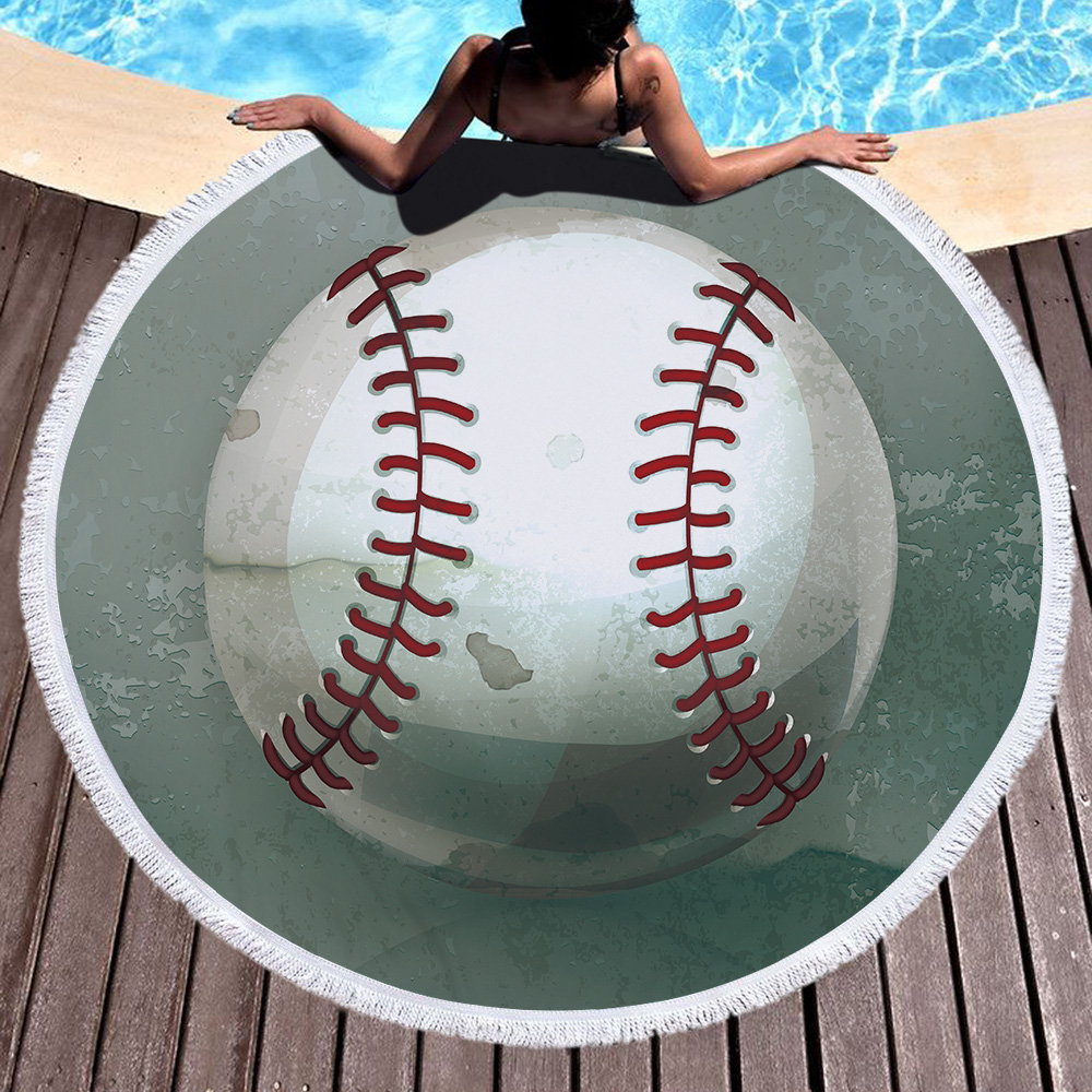 Sports Ball Round Beach Towel 21