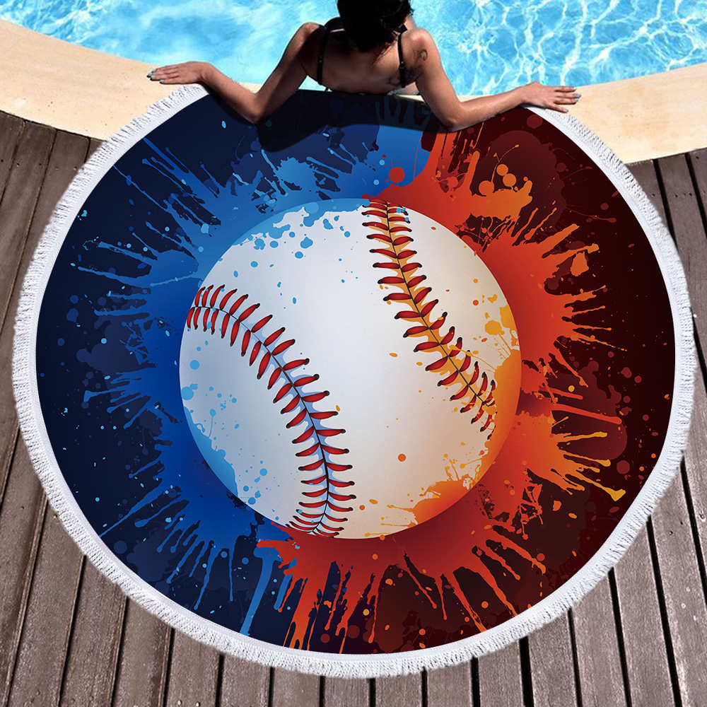 Sports Ball Round Beach Towel 22