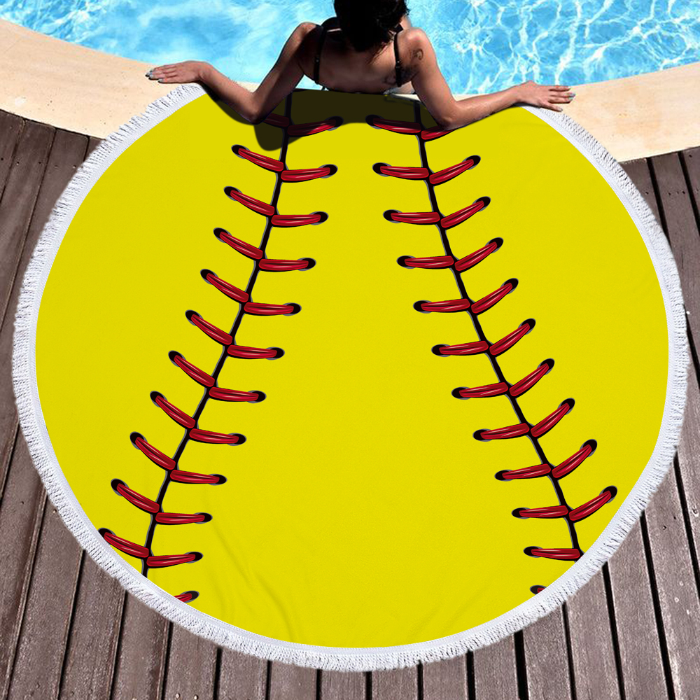 Sports Ball Round Beach Towel 29