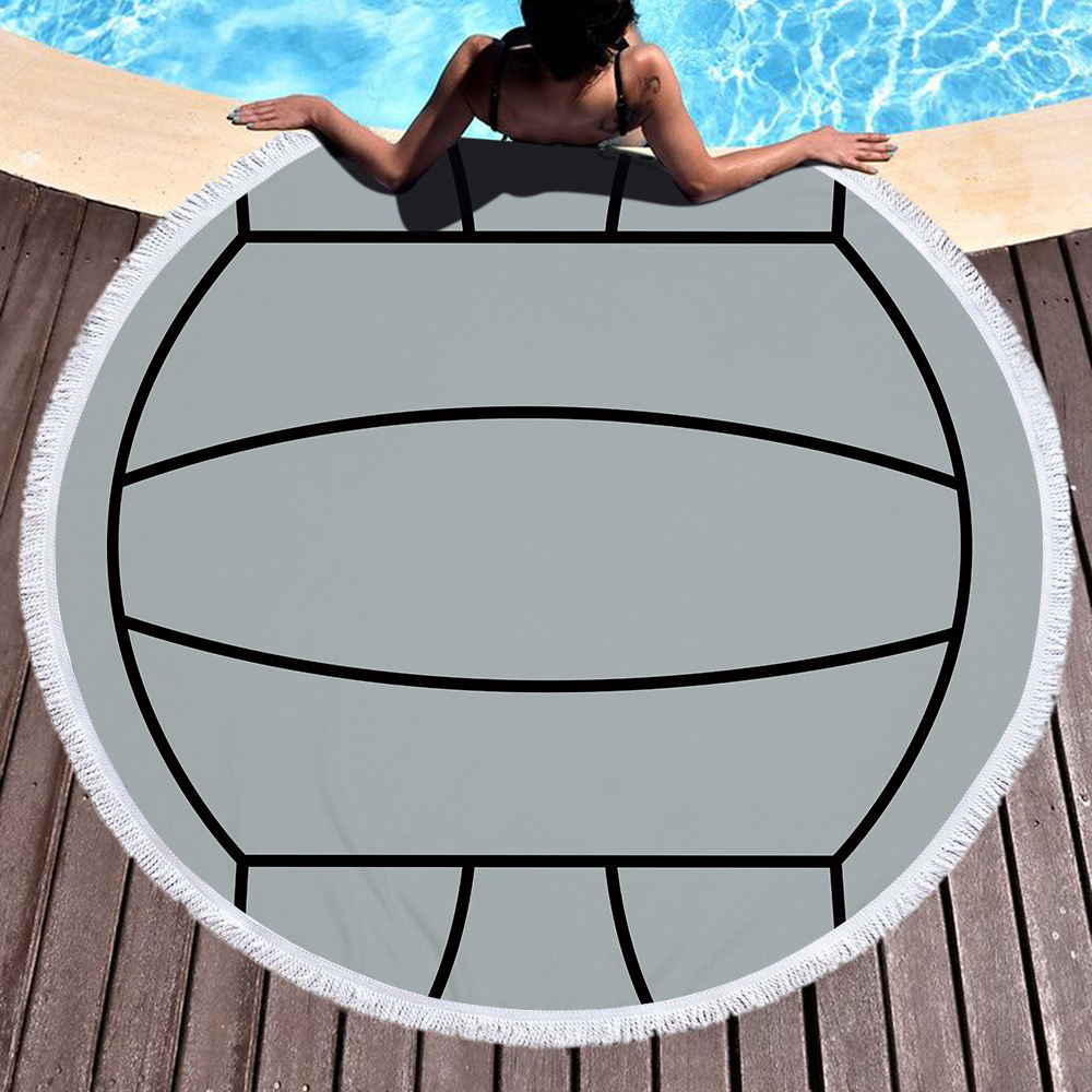 Sports Ball Round Beach Towel 7