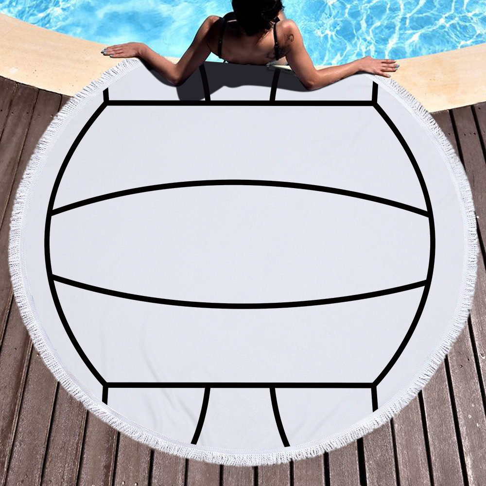 Sports Ball Round Beach Towel 8