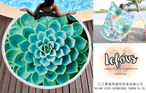Succulents Round Beach Towel Wholesale (4)